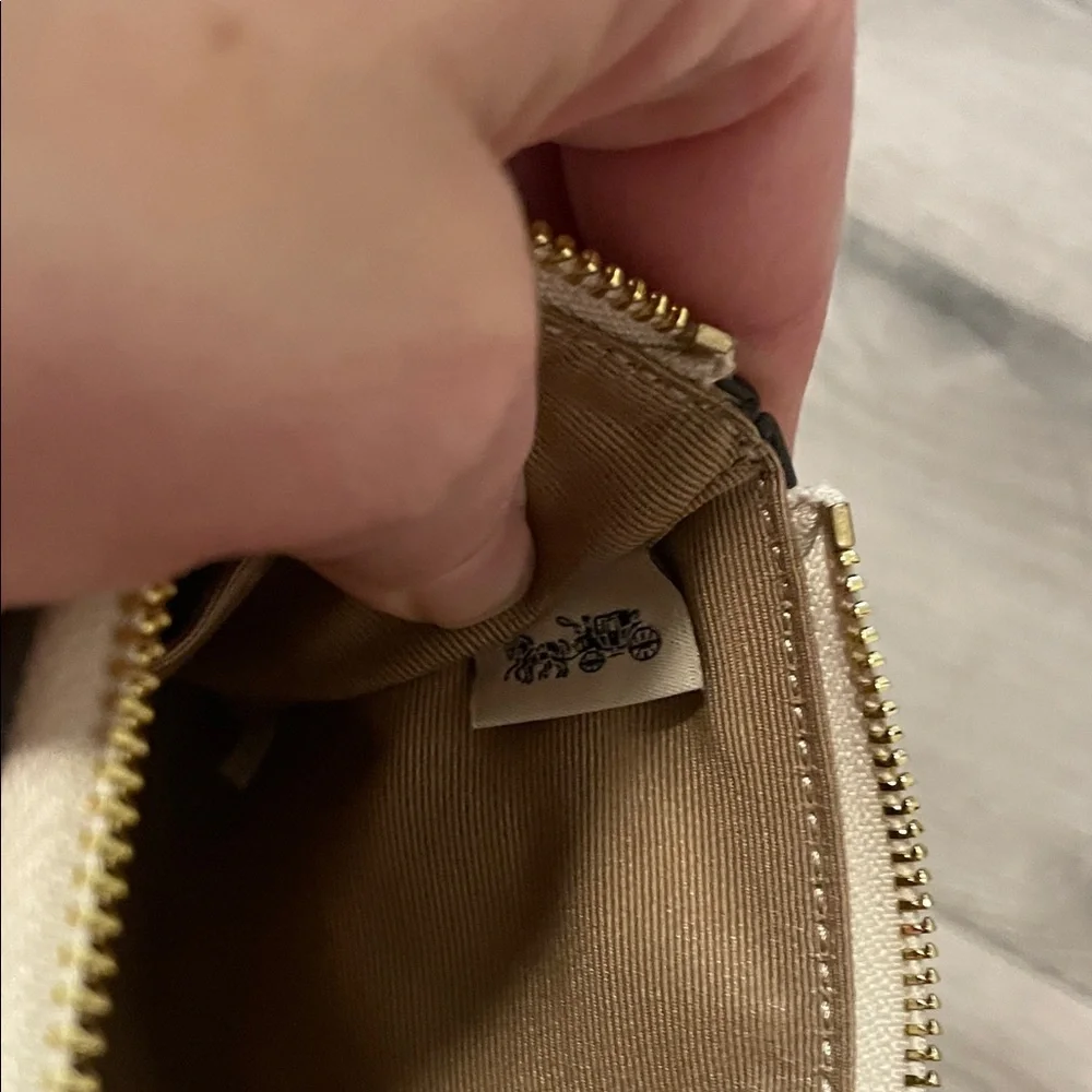 Coach Glossy Beige Wristlet